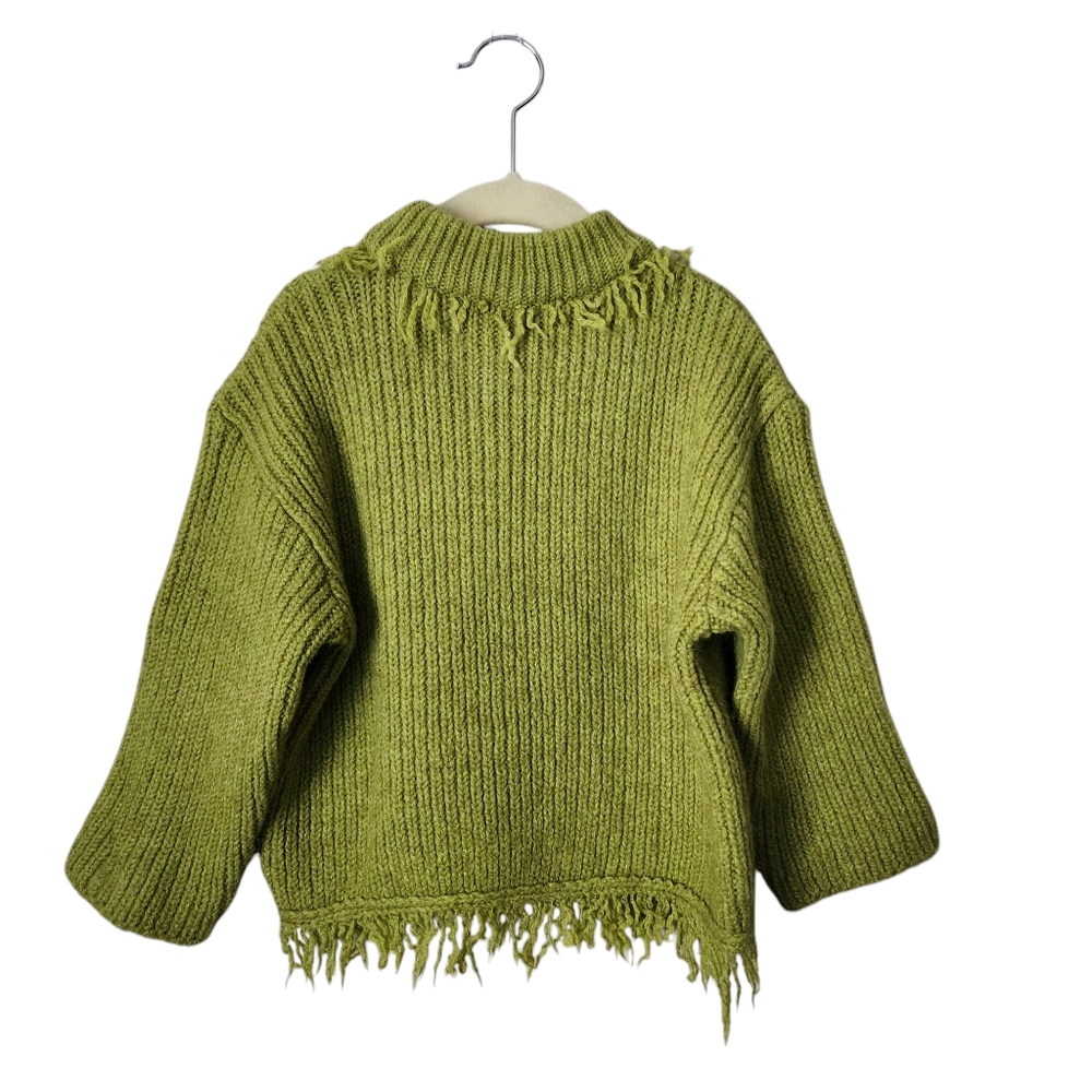 CONFETTI Kids wool‎ knit sweater in green fringe size 5 Years - Picture 2 of 7